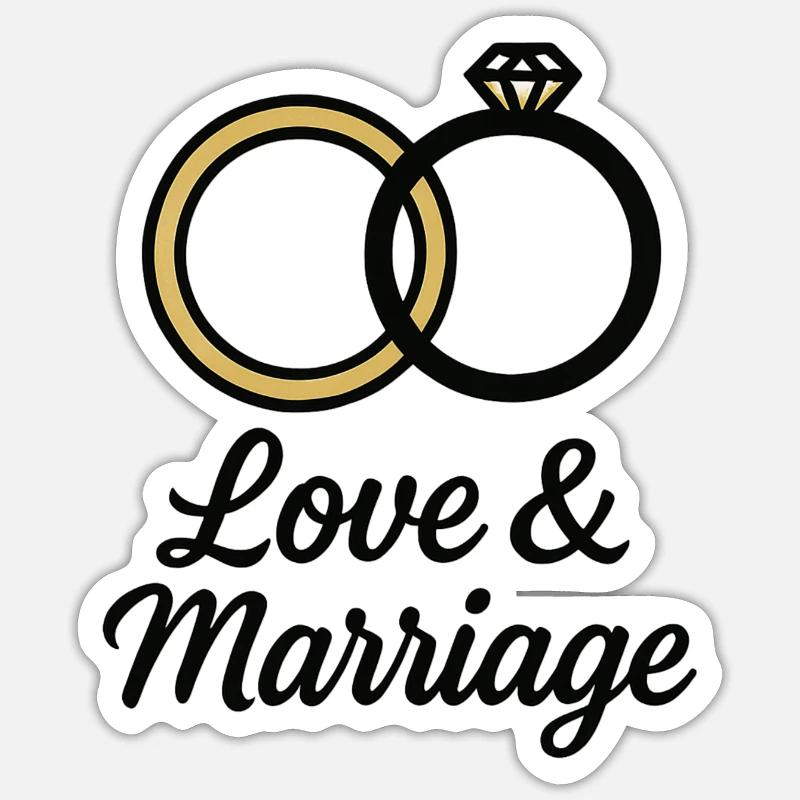 Liebe & Ehe Trauringe - Liebe & Ehe Sticker Größe S (10 x 10 cm)