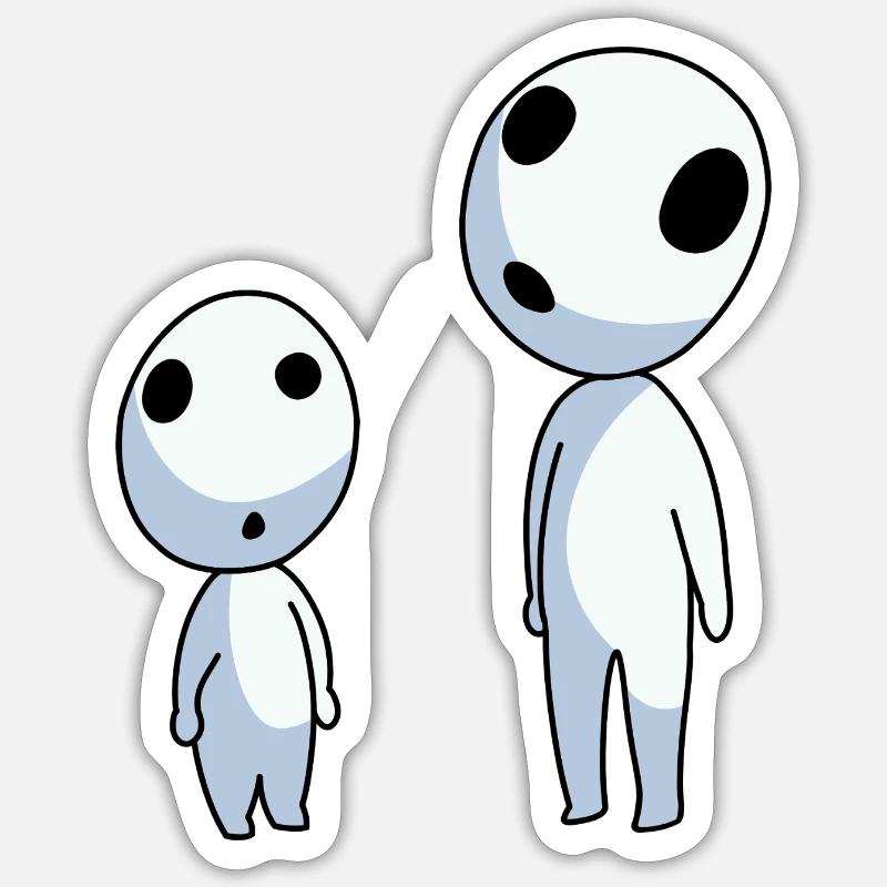 Esprits de la forêt - Sticker taille S (10 x 10 cm) - blanc mat