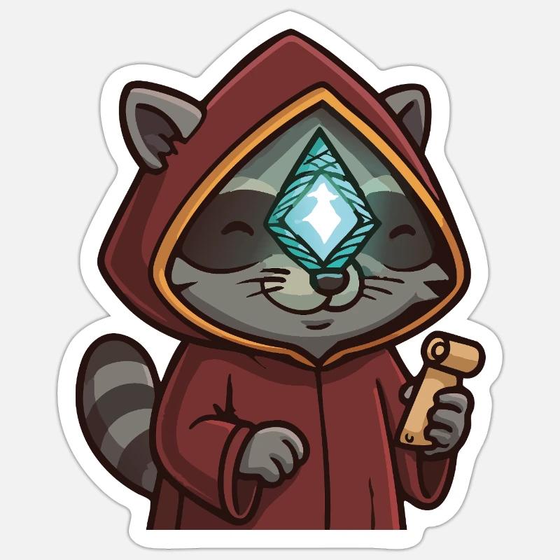 Je me sens éclairé-raton laveur - Sticker taille S (10 x 10 cm) - blanc mat