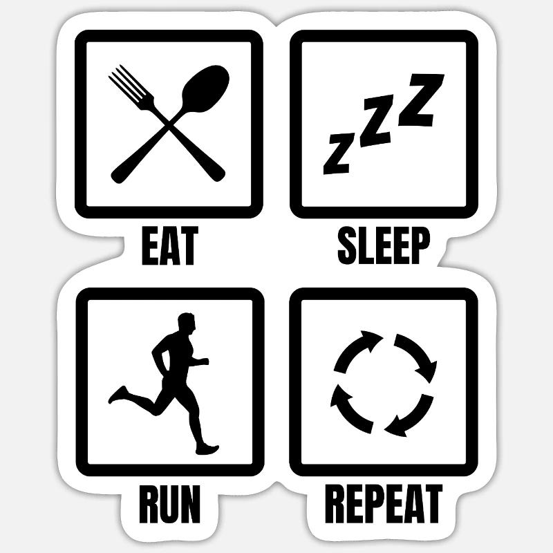 Schedule for runners - Sticker size S (10 x 10 cm) - white matte