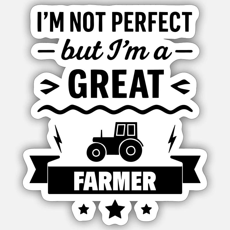 Super Landwirt Bauer Traktor - Sticker Größe S (10 x 10 cm) - Mattweiß