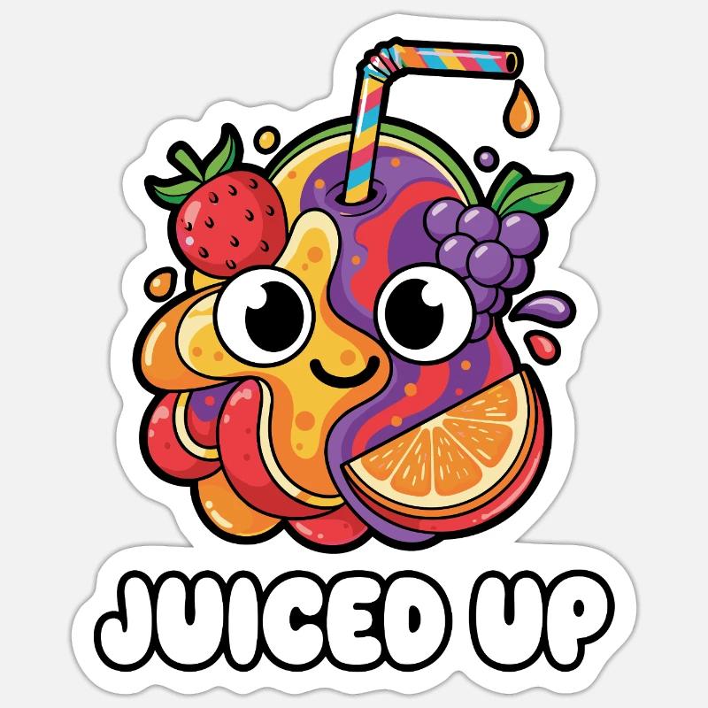 Fruit Fruit Ami Dessin animé - Sticker taille S (10 x 10 cm) - blanc mat