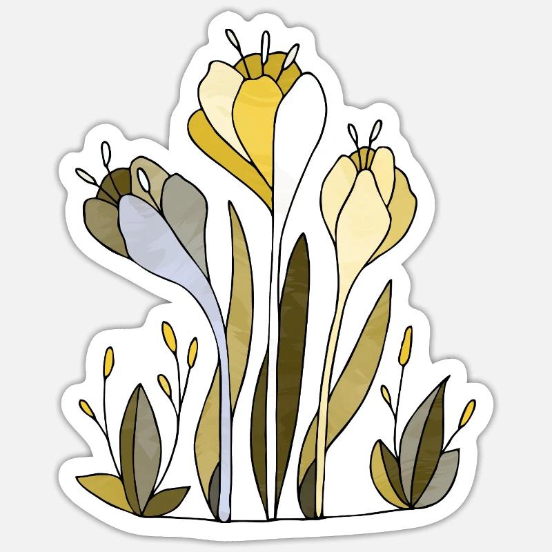 Fleur - Sticker taille S (10 x 10 cm) - blanc mat