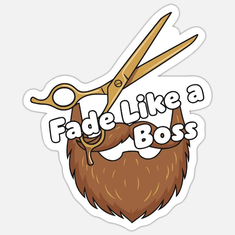 Fade Like a... Bart Scheren Sticker Größe S (10 x 10 cm)