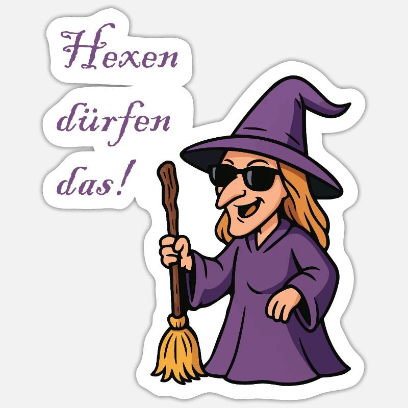 Purple Witch with Style - Sticker size S (10 x 10 cm) - white matte