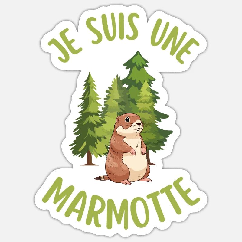 Ich bin ein Murmeltier im Wald Sticker Größe S (10 x 10 cm)