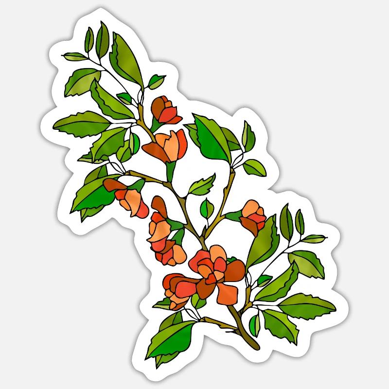 Fleur - Sticker taille S (10 x 10 cm) - blanc mat