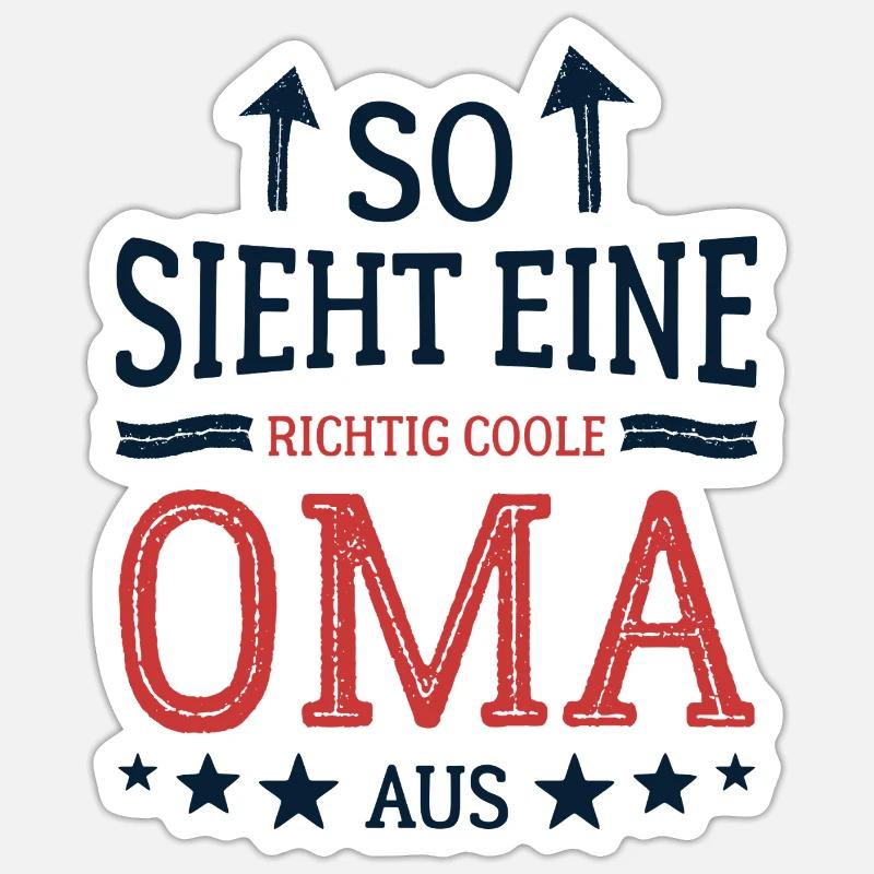 So sieht eine coole Oma aus Beste Großmutter Sticker Größe S (10 x 10 cm)