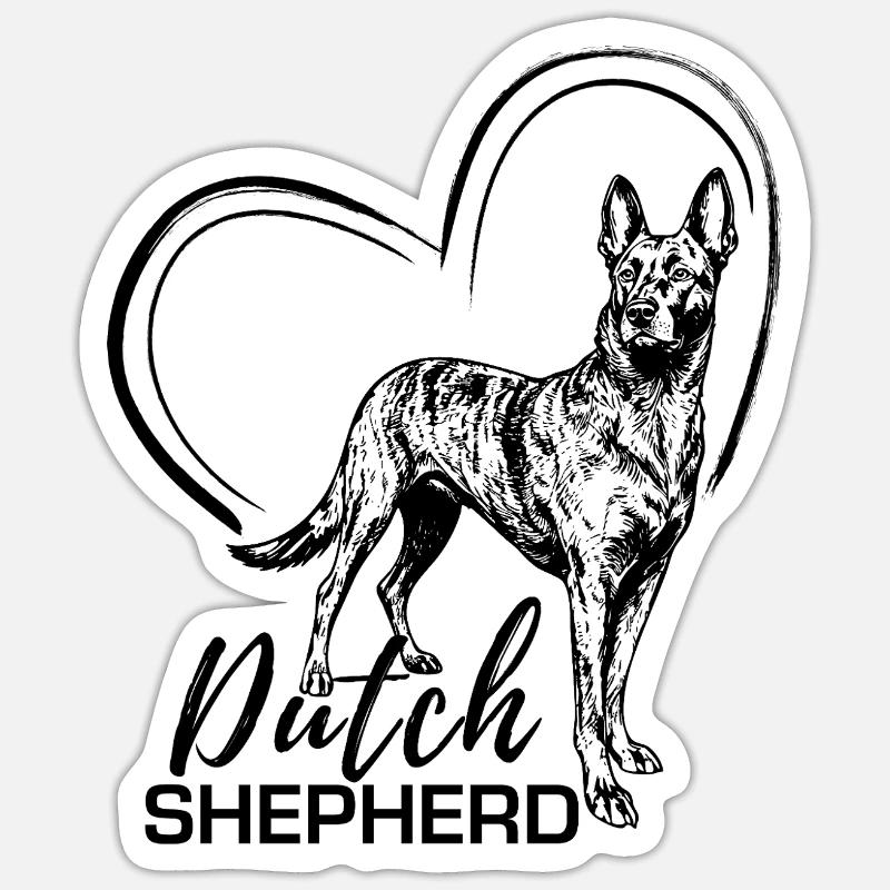 Dutchie - Dutch Shepherd Dog Sticker size S (10 x 10 cm)