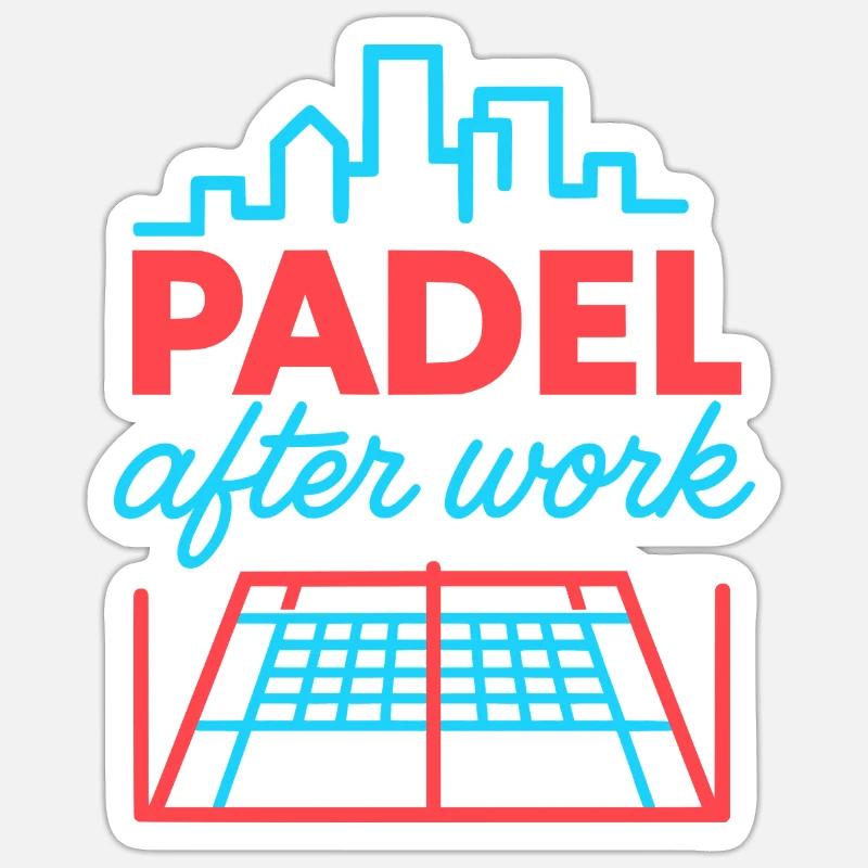 Padel After Work - Sticker Größe S (10 x 10 cm) - Mattweiß