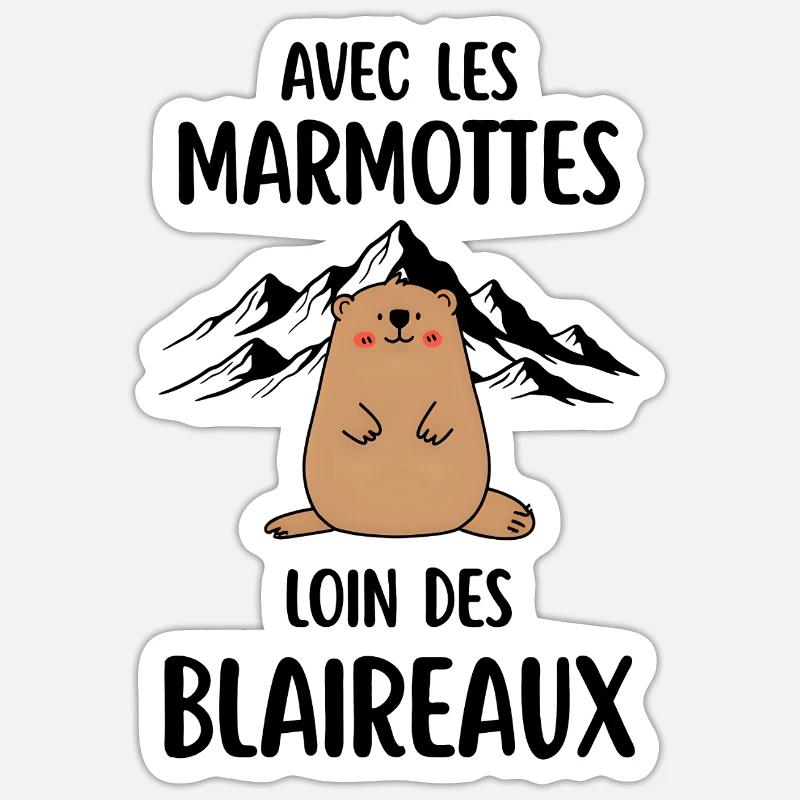 Marmot - Sticker size S (10 x 10 cm) - white matte