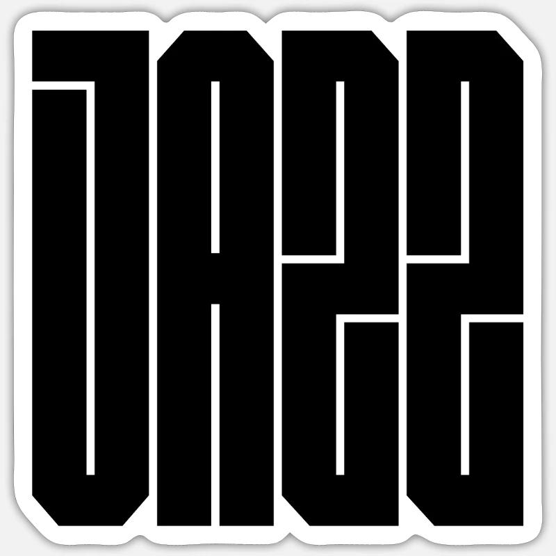 Jazz-Bold-Typografie-Logo - Sticker Größe S (10 x 10 cm) - Mattweiß