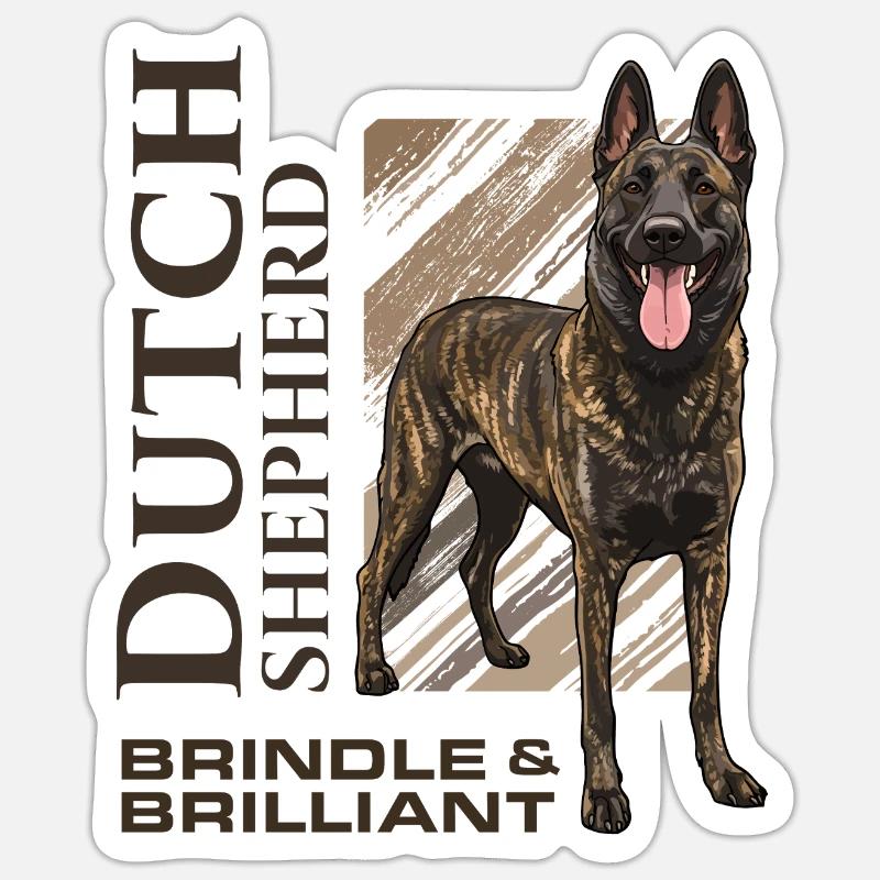 Berger hollandais - Dutchie - Sticker taille S (10 x 10 cm) - blanc mat
