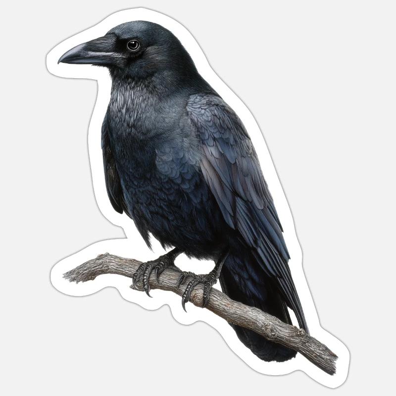 Corbeau Corbeau - Sticker taille S (10 x 10 cm) - blanc mat