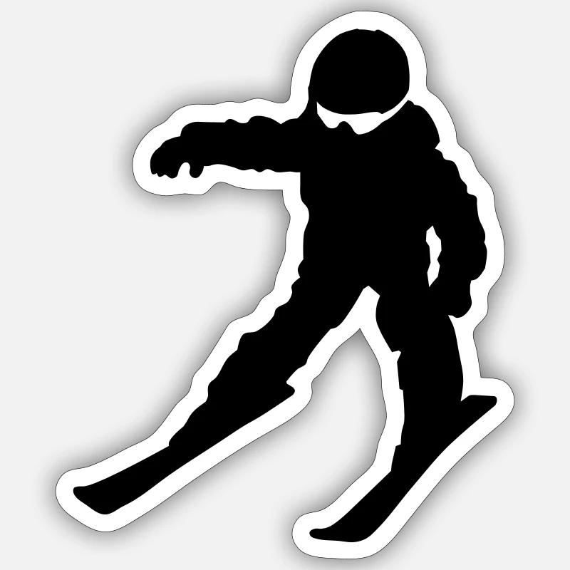 Skischule - Sticker Größe S (10 x 10 cm) - Mattweiß