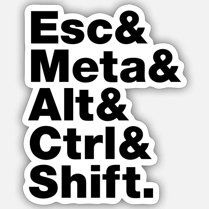 Esc & Meta & Alt & Ctrl & Shift - Sticker size S (10 x 10 cm) - white matte