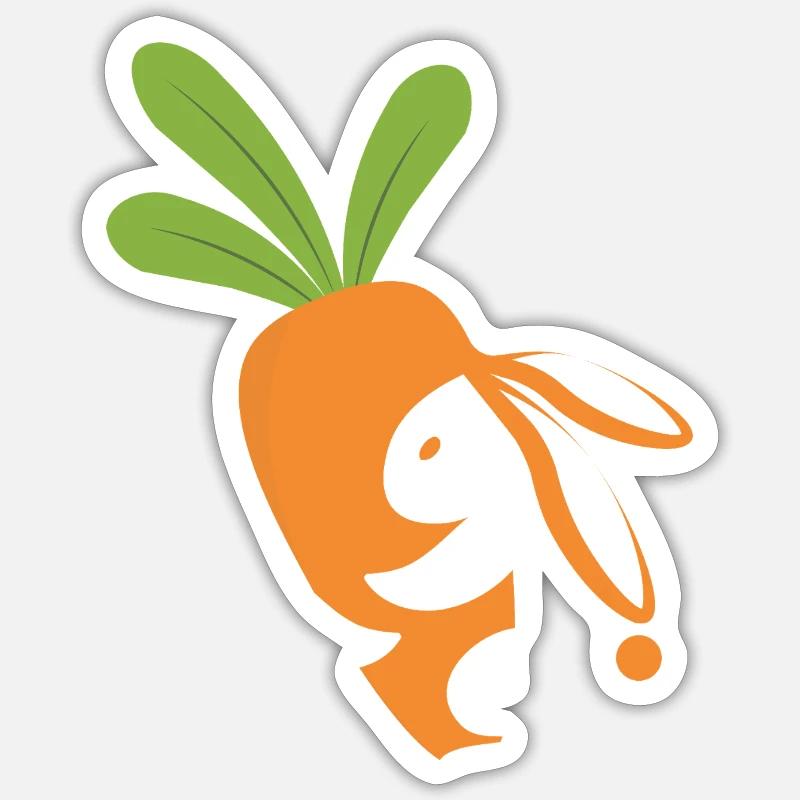 Karottenlächelndes Maskottchen - Sticker Größe S (10 x 10 cm) - Mattweiß