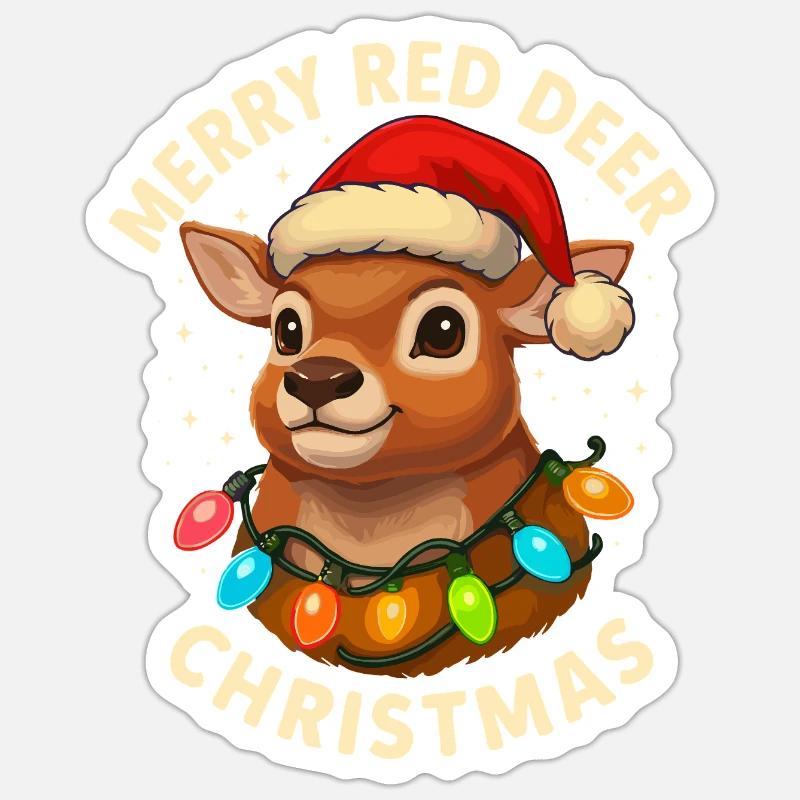 Deer Christmas Hunter Gift Deer - Sticker size S (10 x 10 cm) - white matte