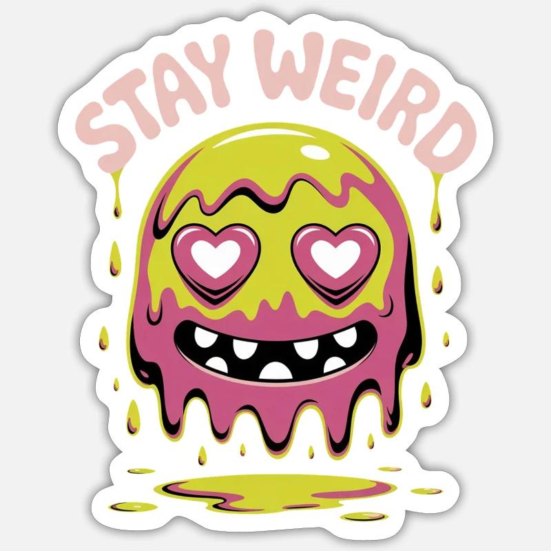 Reste monstre slime bizarre - Sticker taille S (10 x 10 cm) - blanc mat