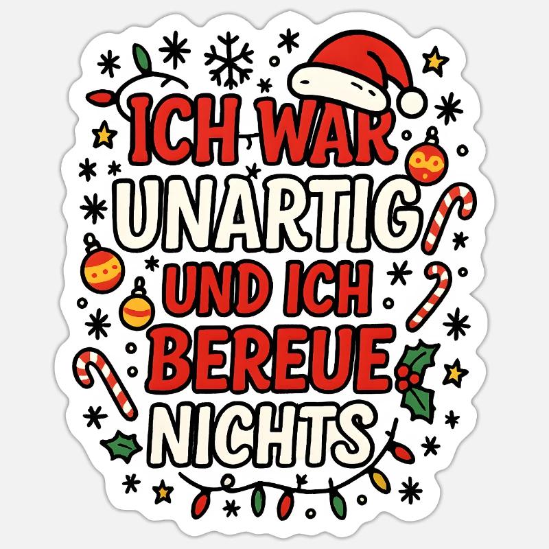 Noël - Sticker taille S (10 x 10 cm) - blanc mat