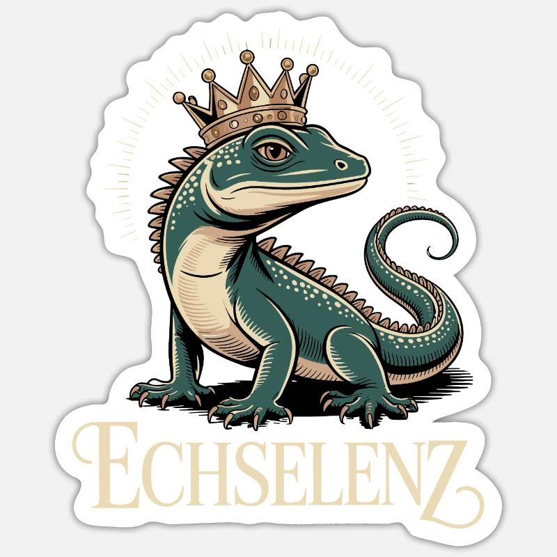 Echselenz Lustige Echse Sticker Größe S (10 x 10 cm)