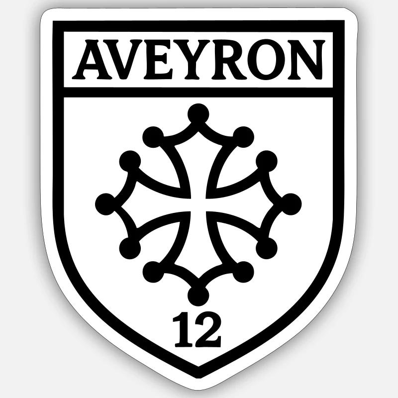 Aveyron - Sticker Größe S (10 x 10 cm) - Mattweiß