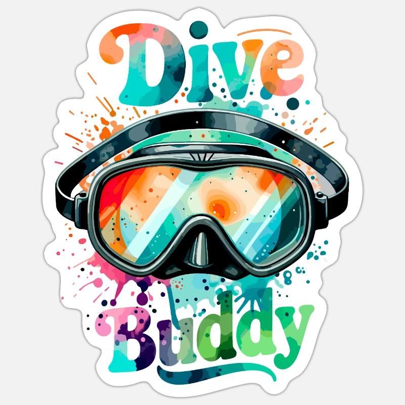 Dive Buddy Diving Goggles Sticker size S (10 x 10 cm)