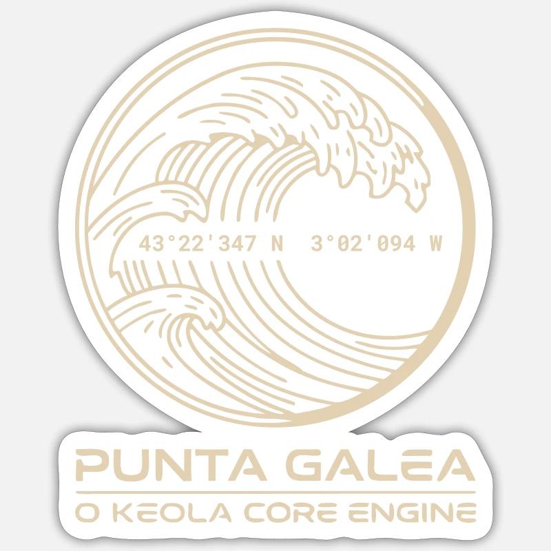 Vague dorée Punta Galea Sticker taille S (10 x 10 cm)