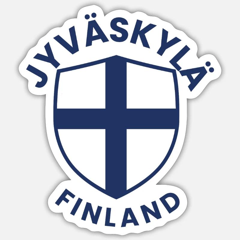 Finnish shield emblem with cross - Sticker size S (10 x 10 cm) - white matte