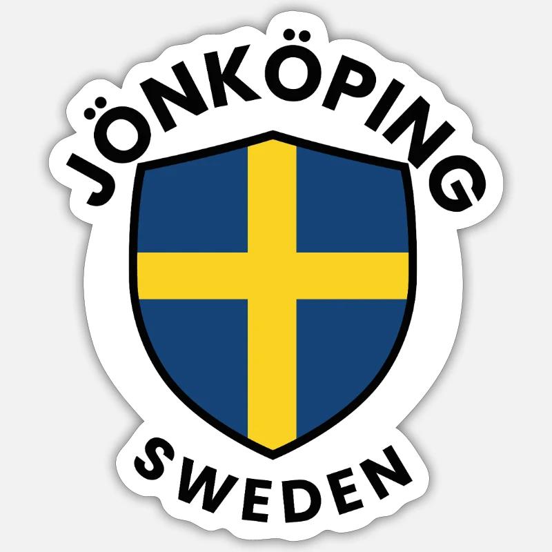 Jönköping Shield Sweden - Sticker size S (10 x 10 cm) - white matte
