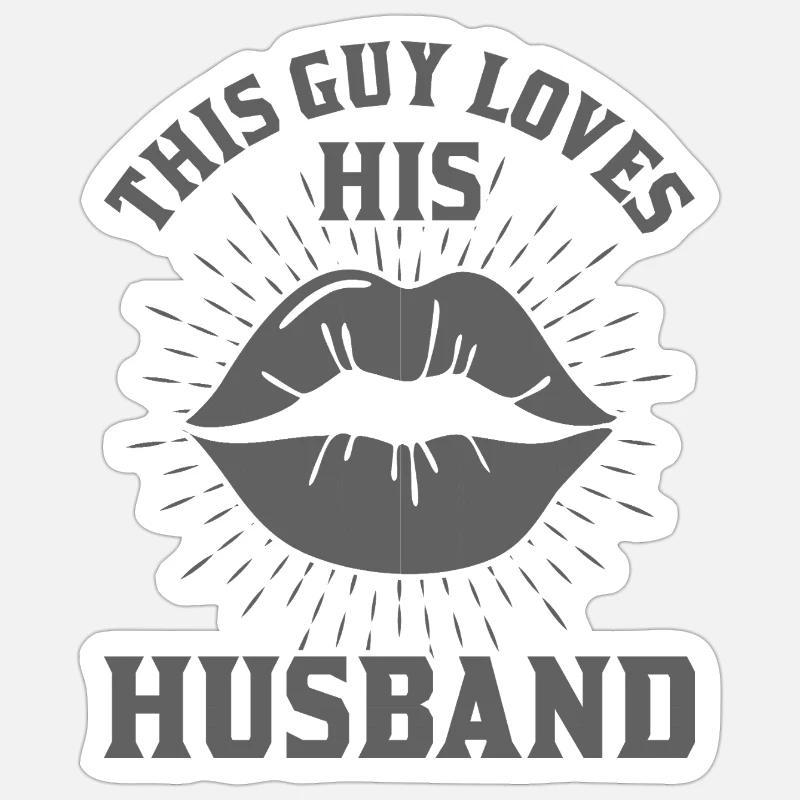 This Guy Loves His Husband - Sticker size S (10 x 10 cm) - white matte