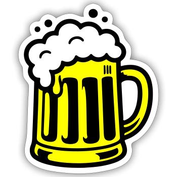 Beer Beer Mug Icon - Sticker size S (10 x 10 cm) - white matte - Front
