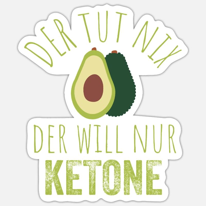 Avocado Keto Saying Image - Sticker size S (10 x 10 cm) - white matte