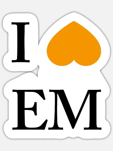 Orangener Herzakzent im Minimal-Style - Sticker Größe S (10 x 10 cm) - Mattweiß