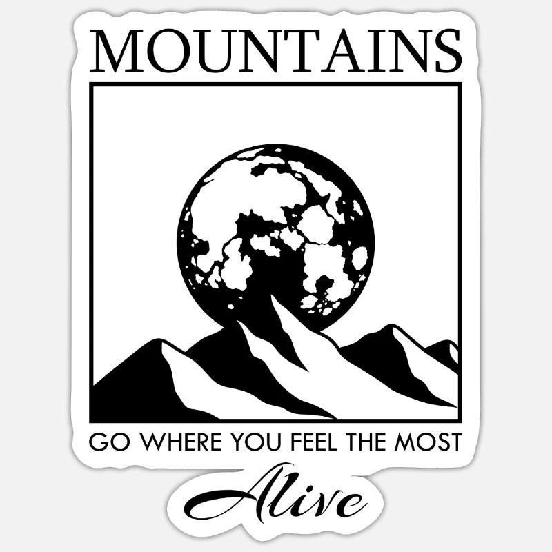 Mountain Range with the Moon Sticker size S (10 x 10 cm)