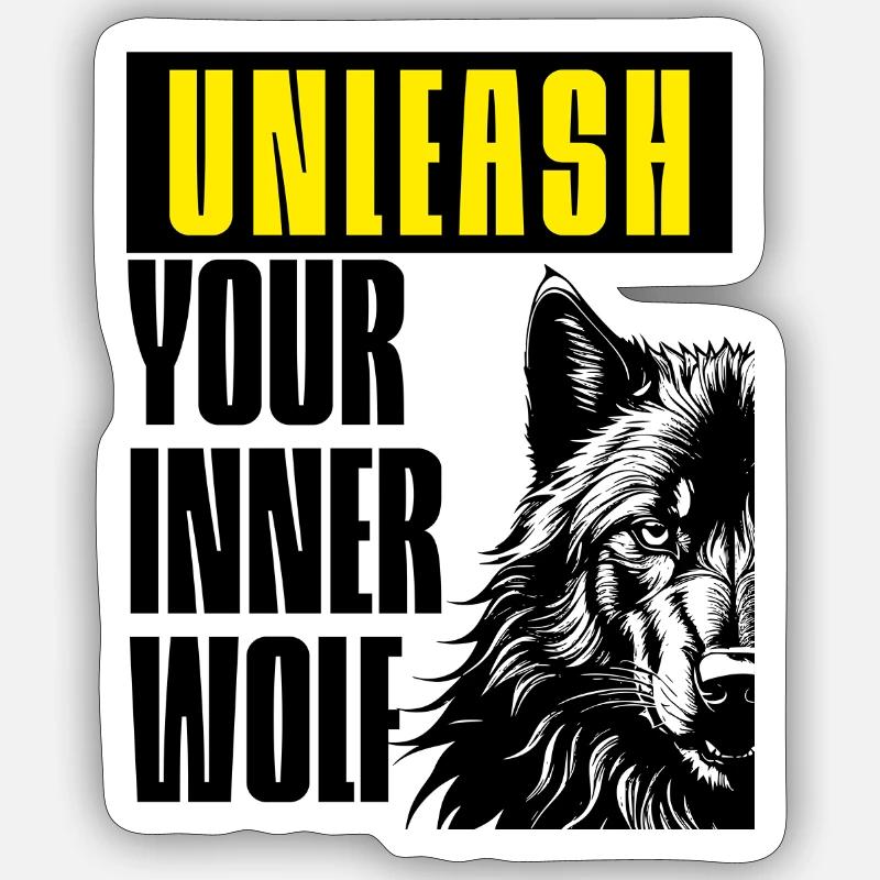 Unleash the wolf - Sticker size S (10 x 10 cm) - white matte