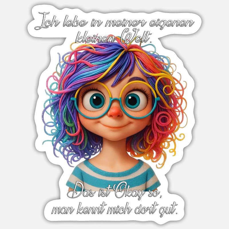 Rêveuse colorée Sticker taille S (10 x 10 cm)