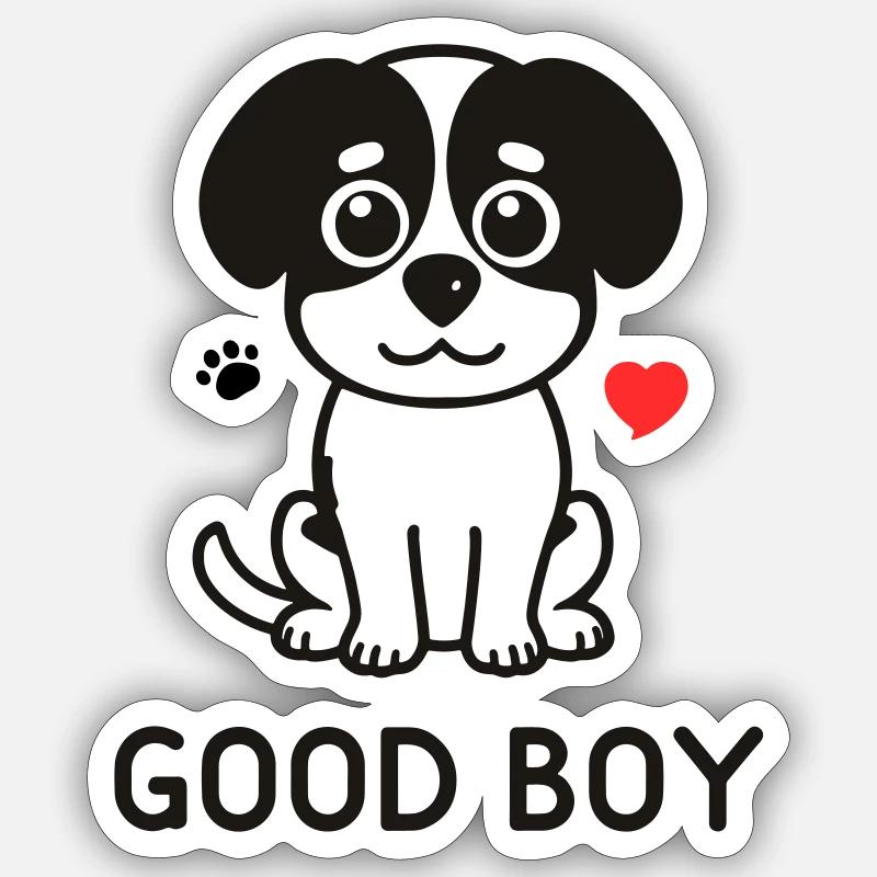 Bon garçon – Motif du chien mignon Sticker taille S (10 x 10 cm)