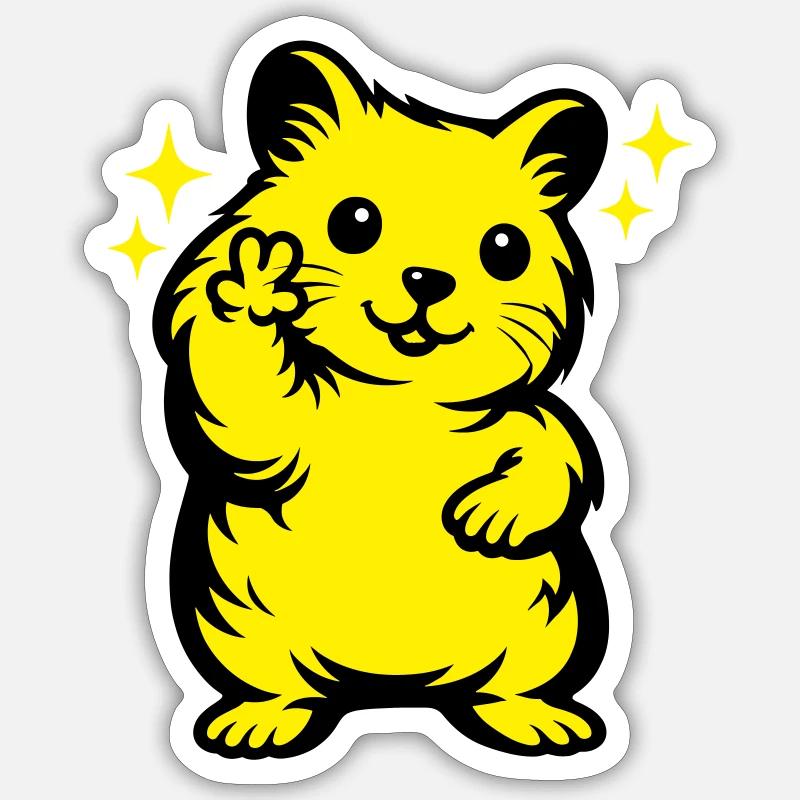 Hamster Cartoon - Sticker size S (10 x 10 cm) - white matte