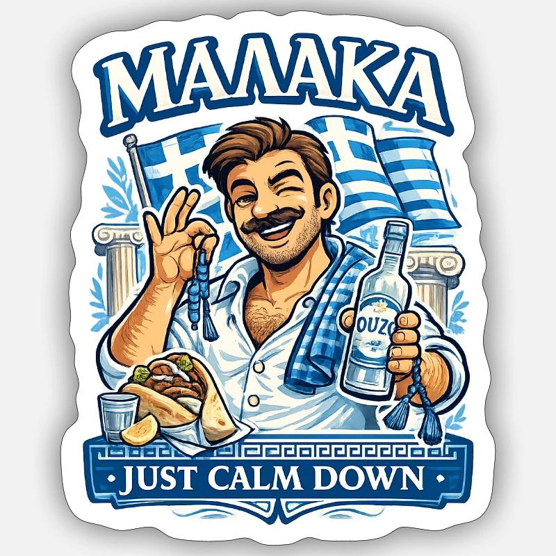 Malaka - Sticker taille S (10 x 10 cm) - blanc mat