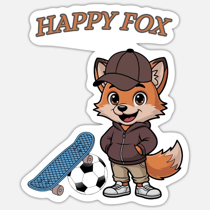 Happy Fox Sticker Größe S (10 x 10 cm)