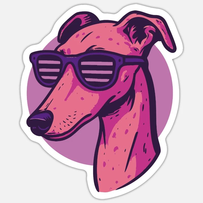 Lévrier, Galgo - Sticker taille S (10 x 10 cm) - blanc mat