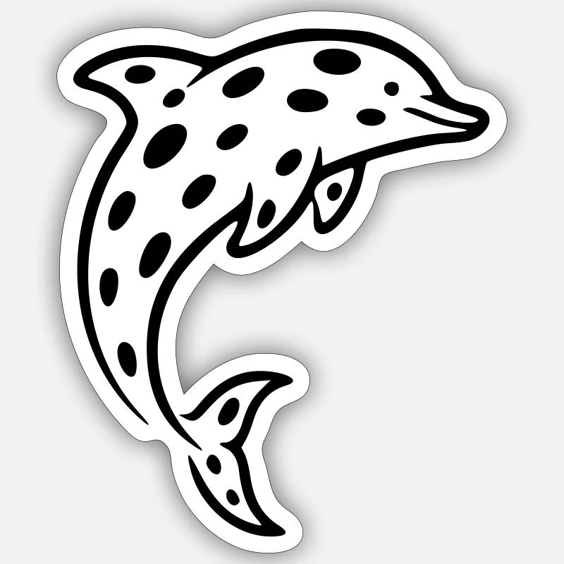 Delfin - Sticker Größe S (10 x 10 cm) - Mattweiß