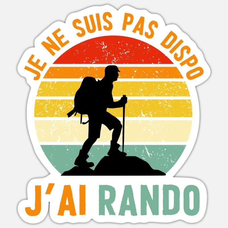 Retro Hike: Ich bin nicht verfügbar - Sticker Größe S (10 x 10 cm) - Mattweiß