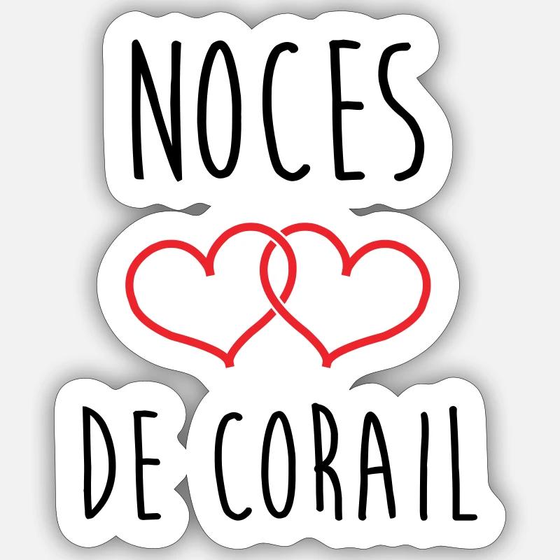 Coral Wedding 11 Jahre Ehe Sticker Größe S (10 x 10 cm)