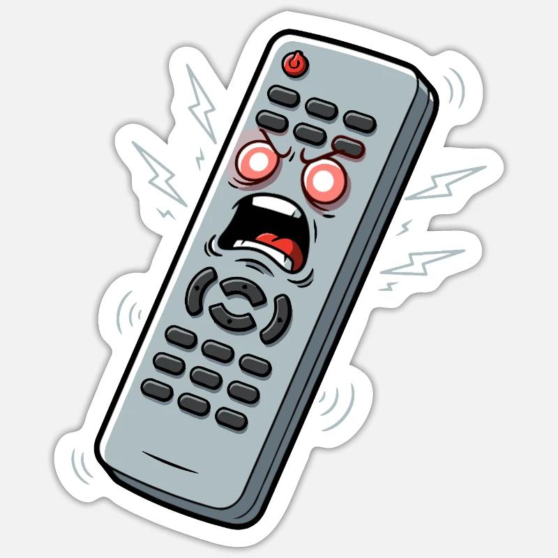 Screaming Remote Control Cartoon Sticker size S (10 x 10 cm)