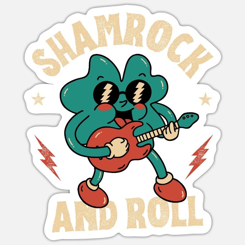 Trèfle et roul - Sticker taille S (10 x 10 cm) - blanc mat
