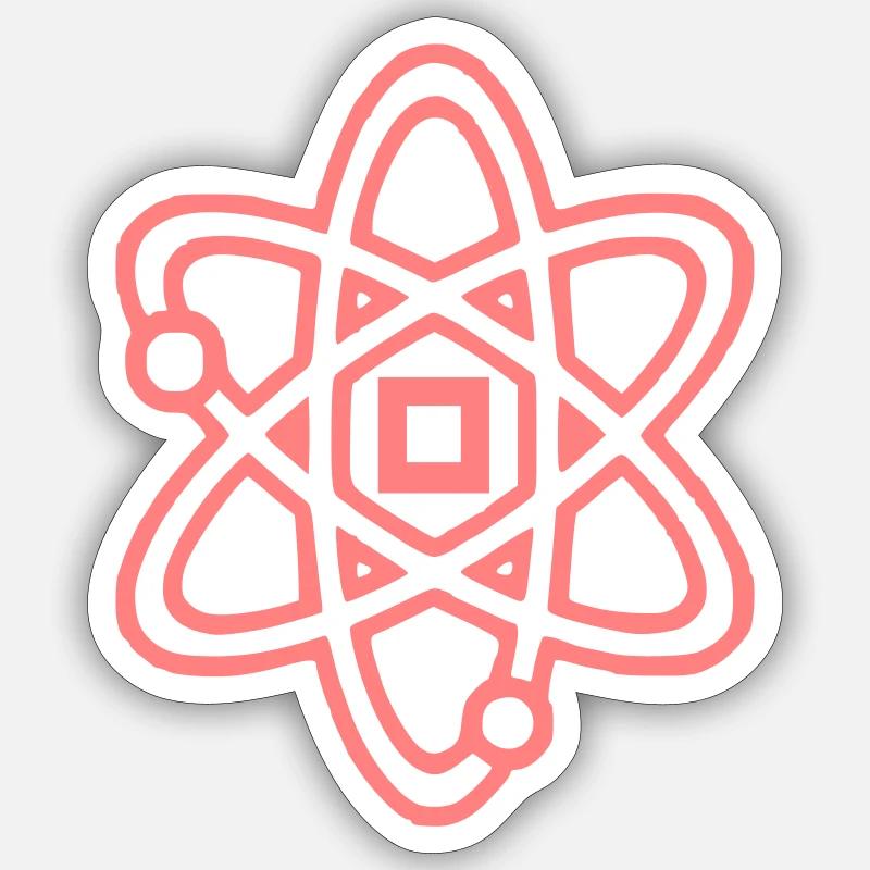 Atom Symbol Physik Kern - Sticker Größe S (10 x 10 cm) - Mattweiß