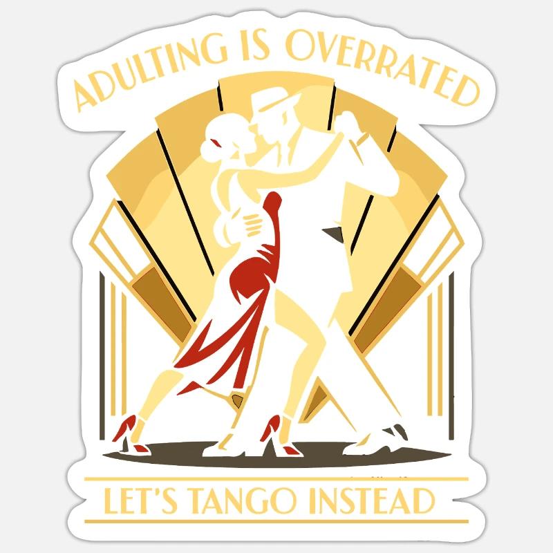 Tango Argentino Danse de salon cadeau - Sticker taille S (10 x 10 cm) - blanc mat