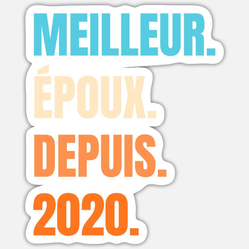 Bester Ehemann seit 2020 Geschenk-Ehemann Sticker Größe S (10 x 10 cm)